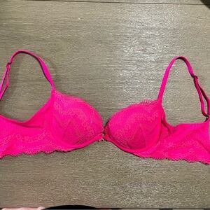 Victoria's Secret Hot Pink Lace Bra